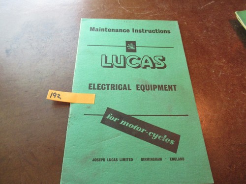 68lucas owners manual ajs - 10/68lucas,