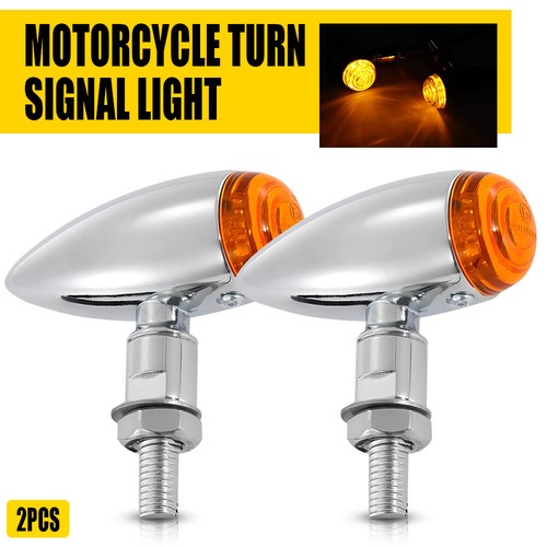 Chrome motorcycle turn - 2x,