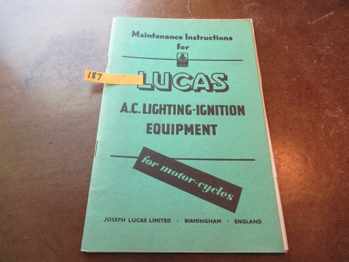 Lucas owners manual - lucas, ajs