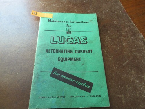 Lucas owners manual ajs - owners,