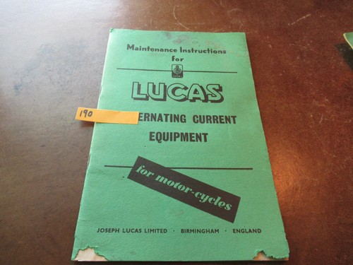 Lucas owners manual ajs - lucas,