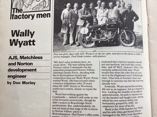Wally wyatt ajs matchless - wally,